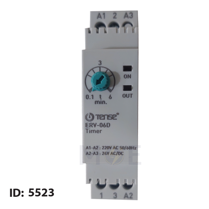 Tense Multi Function Timer Relay 24/240V AC/DC 0.1s/6min 1module | ERV-06D-220 | تايمر سكة
