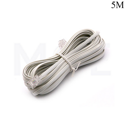 Telecom Extension Cable RJ11 Male-Male White 5mt