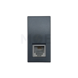 Legrand Vela Telephone Socket | Phone Jack RJ11 Black/ Dark Gray/ Anthracite 1Module | 682787