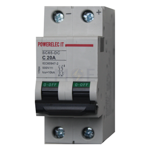 Powerelec IT MCB SC65 DC 10KA 2P 20A | HUJ-SC65 | دجنتور كهرباء مجوز - قاطع كهربائي