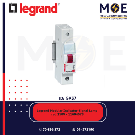 Legrand Modular Indicator / Signal Lamp Red 230V AC | 011604078 | دجنتور اشارة احمر