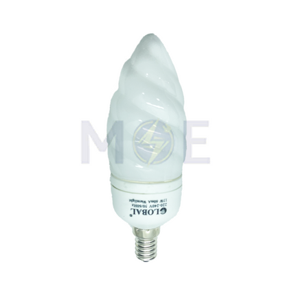 Global Economic CFL Lamp Milky Wavy Candle WarmWhite E14 13W