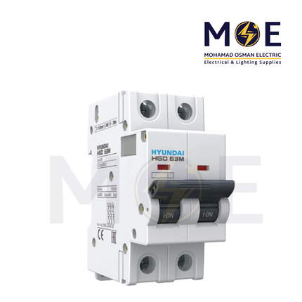 Hyundai MCB HGD63M 6KA 2P 16A | دجنتور كهرباء مجوز - قاطع كهربائي