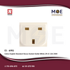 Nour Cobra English Standard Sicury Socket Outlet White 2P+E 13A 250V | 992 | بريز انكليزي امان ابيض