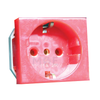 Nour Negropal Shuttered German Socket Outlet Red 16A 250V | 390-R | بريز شوكو احمر