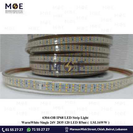 Greenlite SMD LED Strip Light Triple 3Rows WarmWhite 220V 2835 276led | ستريب ليد تربل ورم وايت
