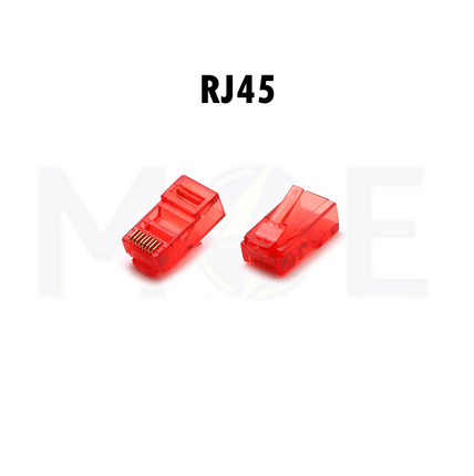Network Plug Crimp Connector Unshielded Red CAT6 RJ45 8P8C