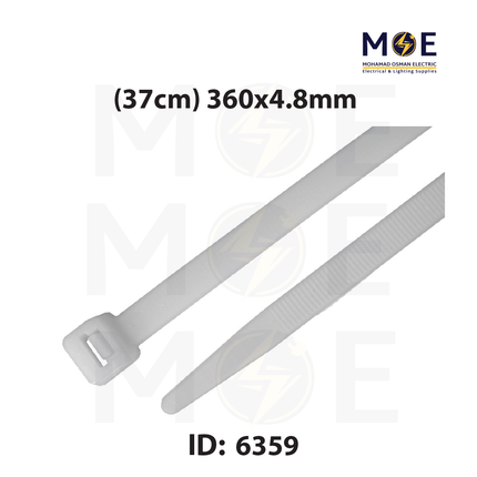 C&P Cable Tie White ( Natural ) ( 37cm ) 360x4.8mm | 36148/CP | رباط بلاستيك ابيض