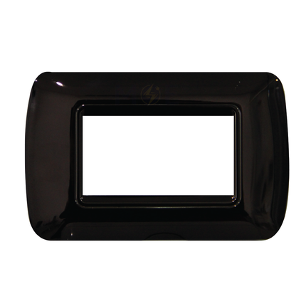Master Plastic Cover Plate Black Chrome 3module | 23-3 | بلاك بلاستيك اسود كروم