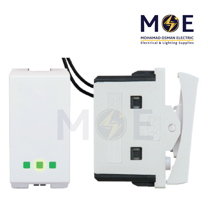 SAS Eco 1Way Switch With Lamp White 1P 10AX 250V | Eco-50-502 | مفتاح مفرد مع لمية ابيض