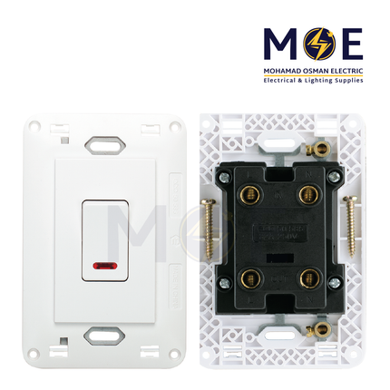 SAS Eco Air condition 1Way Switch White 1P 32A 250V 3module | Eco-50-585 | مفتاح تكييف ابيض
