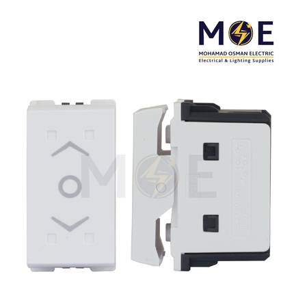 SAS Eco Curtain Switch 1P 10AX 250V | Eco-50-528 | مفتاح ستور ابيض