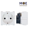 SAS Eco German Standard Socket Sicury Outlet White 2P+E 16A 250V | Eco-50-265 | بريز شوكو امان ابيض