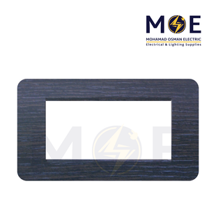 SAS Eco Hams Plastic Cover Plate Aro Black 4module | Eco-4 101-414 | بلاك بلاستيك اسود ارو
