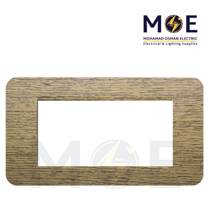 SAS Eco Hams Plastic Cover Plate Aro Brown 4module | Eco-4 101-419 | بلاك بلاستيك بني ارو