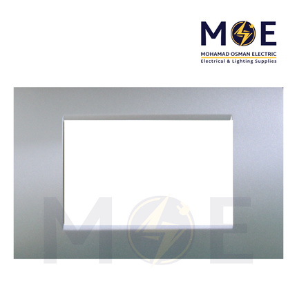 SAS Eco Hams Plastic Cover Plate Aro Silver Matt 3module | Eco-0101-304 | بلاك بلاستيك فضي ناشف