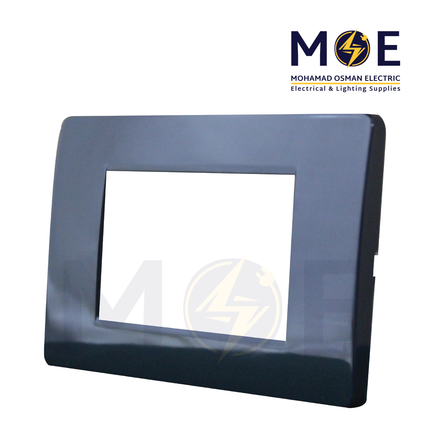 SAS Eco Hams Plastic Cover Plate Black 3module | Eco-0101-103 | بلاك بلاستيك اسود