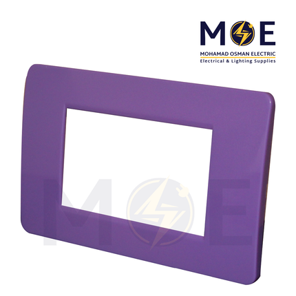 SAS Eco Hams Plastic Cover Plate Dark Purple 3module | Eco-0101-108 | بلاك بلاستيك موف غامق
