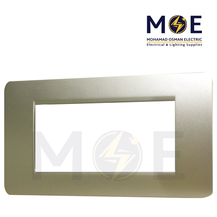 SAS Eco Hams Plastic Cover Plate Gold Matt 4module | Eco-4 101-301 | بلاك بلاستيك ذهبي ناشف