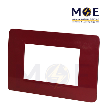 SAS Eco Hams Plastic Cover Plate Maroon 3module | Eco-0101-104 | بلاك بلاستيك كستنائي