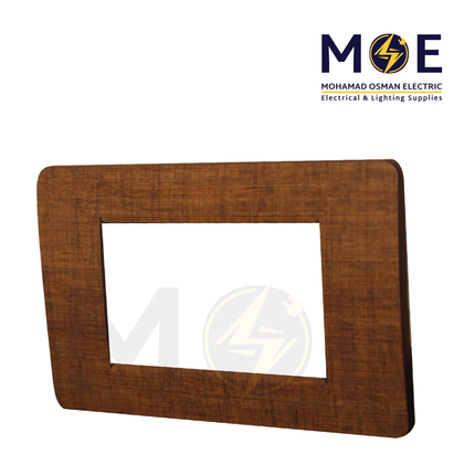 SAS Eco Hams Plastic Cover Plate Wooden Beige 3module | Eco-0101-402 | بلاك بلاستيك خشبي بيج
