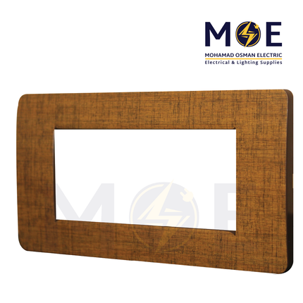 SAS Eco Hams Plastic Cover Plate Wooden Beige 4module | Eco-4 101-402 | بلاك بلاستيك خشبي بيج