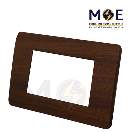 SAS Eco Hams Plastic Cover Plate Wooden Brown 4module | Eco-4 101-405 | بلاك بلاستيك بني خشبي