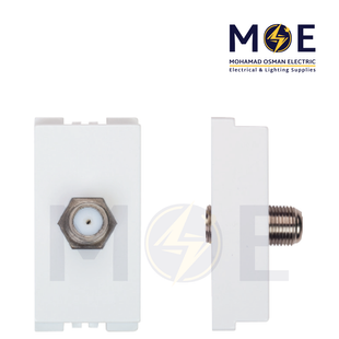 SAS Eco TV-Sat Female Socket F-Type White | Eco-50-252 | بريز تلفزيون و ستلايت انتاية ابيض