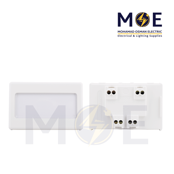 SAS/ Gewiss Uno Push Button With Name Plate White 10A 250V | UNO-20-024 | كباس باسم ابيض