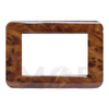 Abbas/ Idea Elegance Roma Plastic Cover Plate Glossy Light Wood 3module | Elg-Roma-16228 | بلاك بلاستيك خشبي فاتح لميع
