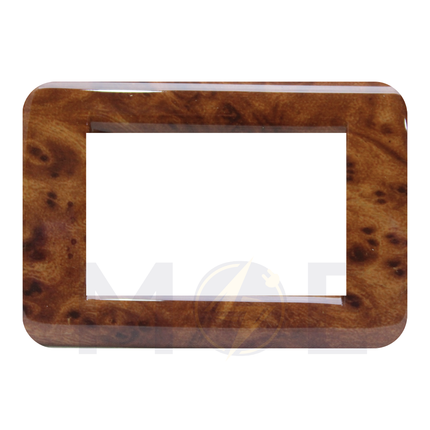 Abbas/ Idea Elegance Roma Plastic Cover Plate Glossy Light Wood 3module | Elg-Roma-16228 | بلاك بلاستيك خشبي فاتح لميع