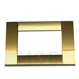 Abbas/ Idea Elegance Venessia Plastic Cover Plate Gold Reflex 3module | Elg-Venessia-16115 | بلاك بلاستيك ذهبي لميع
