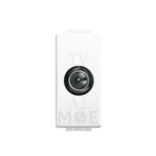 Bticino Luna Coaxial TV Socket Outlet White 9.5mm | C4202D | بريز تلفزيون ابيض