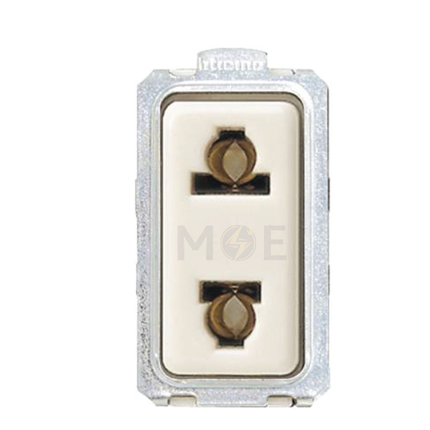 Bticino Magic Euro American Standard Socket Outlet White 2P 16A 250V | 5025R | بريز امريكي اوروبي ابيض