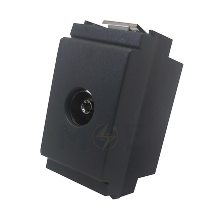 Glamour Coaxial TV Socket Outlet 9.5mm Gray | 16320 | بريز تلفزيون رمادي اسود