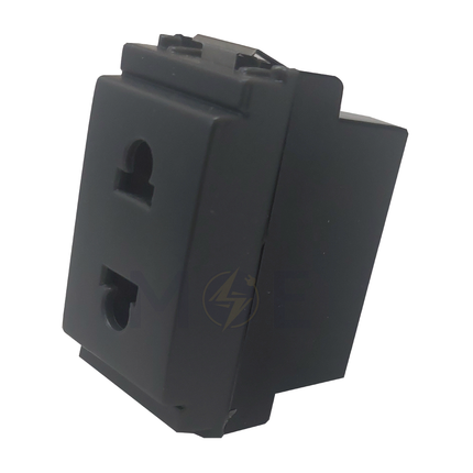 Glamour Euro American Standard Socket Outlet Gray 2P 10A 250V | 16233 | بريز امريكي اوروبي رمادي اسود