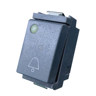 Piccozzo Door Bell Switch/ Push Button Gray 1P 10A 250V | 9853 | كباس جرس داخلي مفرد رمادي اسود