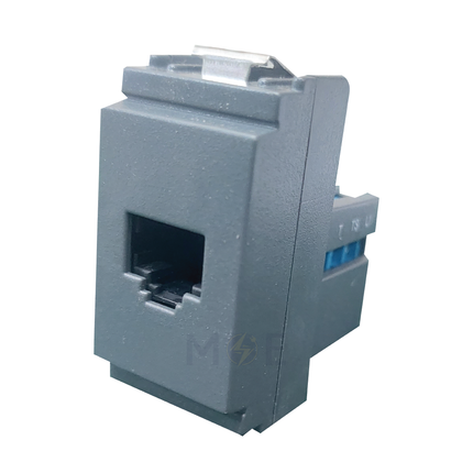 Piccozzo RJ45 Data Socket 8 Contacts Gray | 09857-8 | بريز داتا رمادي اسود