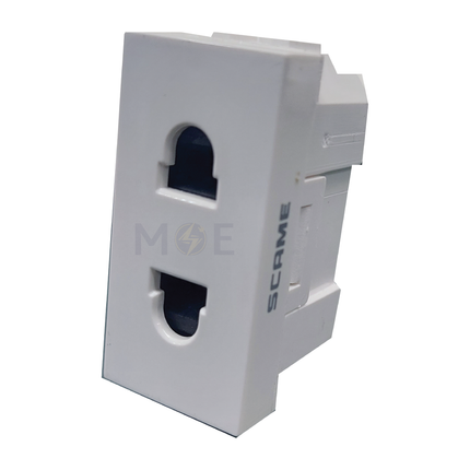 Scame Evolve Euro American Standard Socket Outlet White 2P 16A 250V | 109.6422.W | بريز امريكي اوروبي ابيض