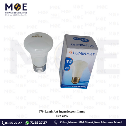 LuminArt Incandescent Lamp E27 40W | لمبة عادي كريبتو برم