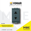 Vimar Idea Euro American Standard Socket Outlet Gray 2P 15A 250V 4.8mm | 16233 | بريز امريكي اوروبي رمادي اسود