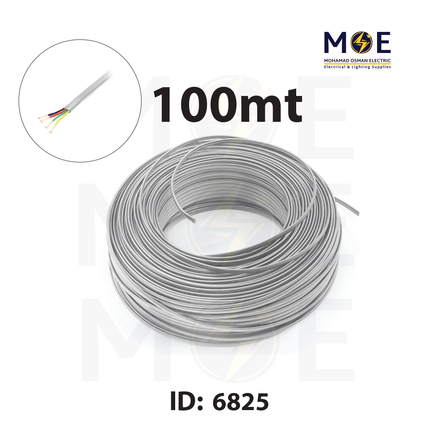 Telephone Cable / Wire Flat White 4C 4x6cc 100mt | SS201-8066 | شريط تلفون باناسونيك ابيض