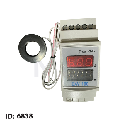 CuperA+ Multi-Function Single Phase Digital Voltmeter - Ammeter Din 0.2-200A 2module | DAV-100 | ساعة امبير و فولت على سكة مع كعكة واحد فاز