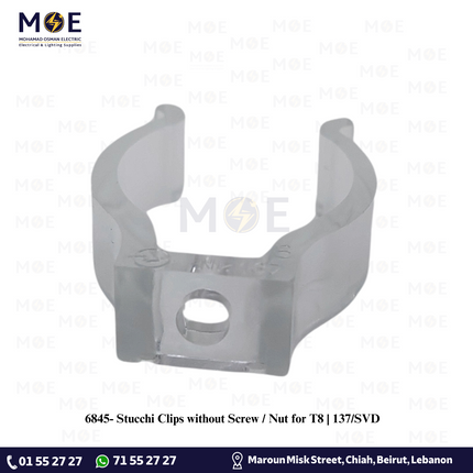 Stucchi Clips without Screw/Nut for T8 | 137/SVD | لقطة بلاستيك للمبة فلورسنت