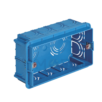 AL Habbal Flush mounting box for masonry light blue 4module | علبة مخفية مربعة ازرق