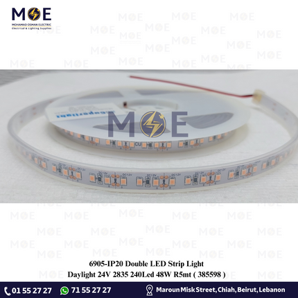 CuperLight IP65 LED Strip Light Single Purple 12V 2835 120Led R5mt | بكرة ستريب ليد موف