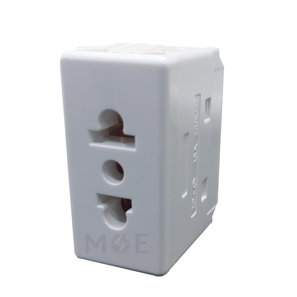 System/ Gewiss Euro American Standard Socket Outlet White 2P+E 16A 250V | بريز امريكي اوروبي ابيض