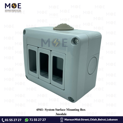 System Surface Mounting Box 3module | بوات ظاهر مثلث