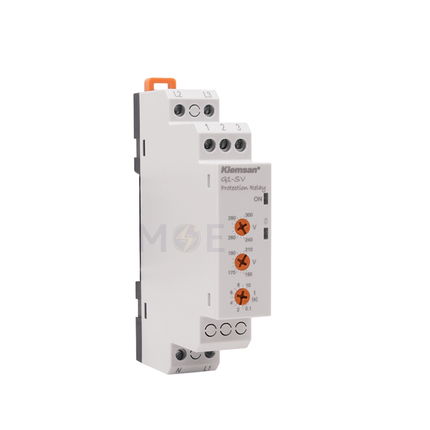 Klemsan Over & Under Voltage Protection Relay 230V+N DIN Delay Time 10A 250V AC 3P 1module | KL-270139 | حماية فاز ثلاثة فاز