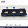 Cuperlight Triple downlight / Spotlight Frame MR16 Black Recessed Adjustable Square 24x7.5cm | سبوت فارغ المنيوم مخفي اسود متحرك مثلث